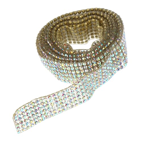 NUOBESTY 1 Rolle Klebebohrer verschiedene Perlen Strasssteine ​​zum Basteln schwarze Strasssteine Edelsteine hochzeitsdeko elegant Strass Wrap für die Hochzeit funkelndes Strassband Plastik von NUOBESTY