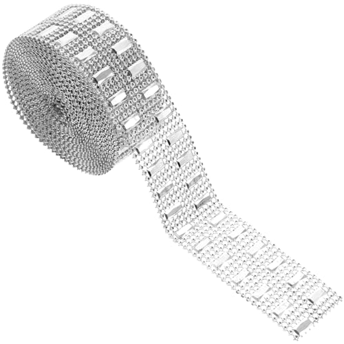 NUOBESTY 1 Rolle Kleiner Vierkantbohrer Hotfix-strasssteine Künstlich Band Abs Blau Strass-mesh Rot Bausatz Edelsteine Irisierend Glücklich Bänder Kuchendeckel Anlage Silver Kristall von NUOBESTY