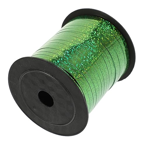 NUOBESTY 1 Rolle Laserband Abziehbilder Valentinstag Bänder Girlande Glücklich Sackleinen seidenband ribbon decor Festival-Geschenkband glänzendes Ballonband PVC-Kunststoff Green von NUOBESTY