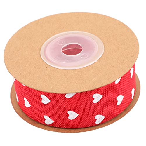 NUOBESTY 1 Rolle Liebesband Herz Wand Party Wickeln Samtband Dekorationen Quaste Aufkleber Bänder Sackleinenband Hochzeitsband Band Zum Verpacken Gold Gebunden Valentinstag Hanfimitat Rot von NUOBESTY