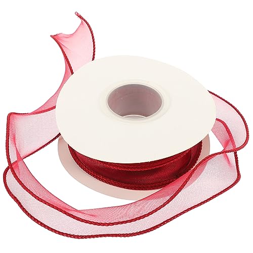 NUOBESTY 1 Rolle Meerjungfrau-Band seidenband ribbon ripsband bastel material bandfeile Dekoration Rot Hochzeit Bausatz schneidbares Paketband schneidbares Geschenkband Polyester von NUOBESTY