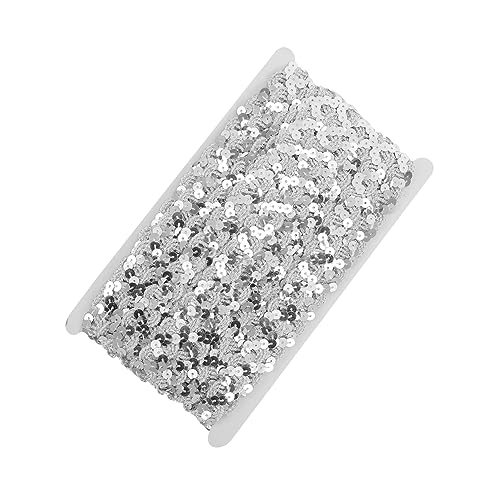 NUOBESTY 1 Rolle Nähen trimmen zwiebelschneider verbandsschere hekenschere stitsch accesories Zubehör Maschine Vorhang Sackleinen Paillettenband für DIY Spitze zum Nähen Polyester Silver von NUOBESTY