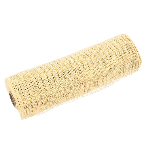 NUOBESTY 1 Rolle PP-Mesh-Rolle Gold Tablett Spitzenband kräuseln Garnband Tuff bastelmaterial bastel materialien Netzstoffband für Partydekorationen Mesh-Tüll-Stoff präsentieren Wickeltüll von NUOBESTY