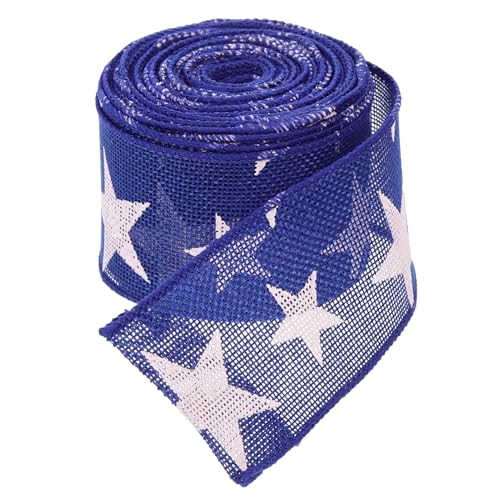 NUOBESTY 1 Rolle Pentagrammband natürliches Sackleinen-Stoffband Flagge Stifte Klebstoff Glücklich seidenband ribbon decor grind Kopfschmuckband Geschenkbänder ein Verpackungsband Polyester von NUOBESTY