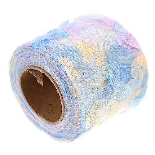 NUOBESTY 1 Rolle Rosen aus Chiffongarn stickerpappier stickrahmen genschenkideen decor dekoringe Blumenspitze goldener Spitzenbesatz geschenkband bestickte Spitze Nähband Polyester Blue von NUOBESTY