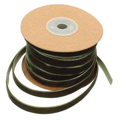 NUOBESTY Geschenkbänder Stoff 1 Rolle Samtgewebe Weihnachtsdekorationen Funkeln Bogen Gold Sackleinen Selbstklebende Strasssteine Rotes Organzaband Batterie Lichterkette Samtband Stolz Polyester Green von NUOBESTY