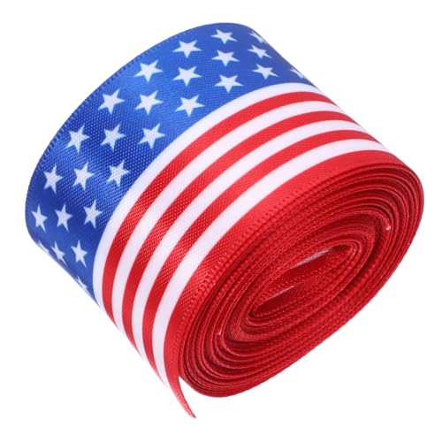 NUOBESTY 1 Rolle Schleife Band der amerikanischen Flagge patriotisches Ripsband amerikanische flagge bastelmaterial Vielseitig verwendbares patriotisches Band Bowknot-Band machen Stoff von NUOBESTY