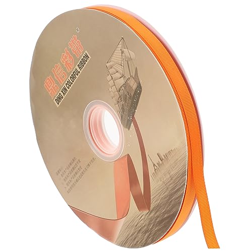 NUOBESTY 1 Rolle Geschenkband Aus Polyester Mit Schleife 1 Cm Doppelseitig Gefädelt Orange Zum Basteln Herstellen Von Dekorativen Schachtelverpackungen von NUOBESTY