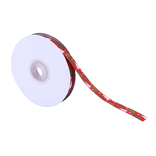 NUOBESTY 1 Rolle Schleife Sackleinenband verdrahtet Weihnachtsbastelband Geschenkbänder seidenband ribbon Farbbandrolle zum Verpacken von Geschenken dekor bandrolle Polyester rot von NUOBESTY