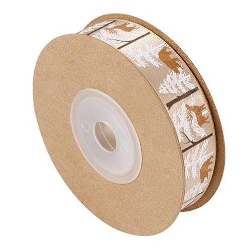 NUOBESTY 1 Rolle Schleife Wickelband Band Zum Verpacken Von Geschenken Christbaumschmuck Hochzeitsgirlande Weihnachtsserienband Hochzeitsdekoration Weihnachtsbaumband Brown Polyester von NUOBESTY