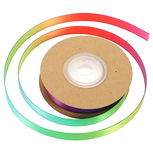 NUOBESTY 1 Rolle Schleife seidenband ribbon geschenkband festivalbänder schienbeinschoner tape Regenbogen-Partydekorationen Gold Neonband Bastelband machen Band für DIY Polyester Colorful von NUOBESTY