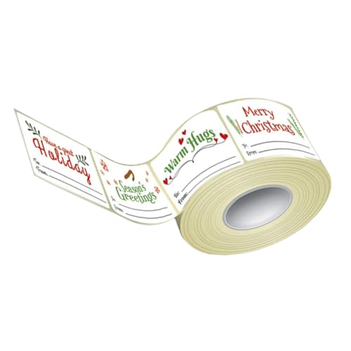 NUOBESTY 1 Rolle Selbstklebende Geschenkanhänger Siegel Aufkleber Weihnachtsaufkleber namens sticker names aufkleber geschenkeidee Etiketten aus Geschenkpapier Aufkleber für Partyetiketten von NUOBESTY