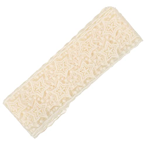 NUOBESTY 1 Rolle Stickerei Spitze Gänseblümchen trimmen funkeln Bänder Kragen ribbon schienbeinschoner tape bastel material decor trimmen für kleidung Spitzenband Milchseide Beige von NUOBESTY