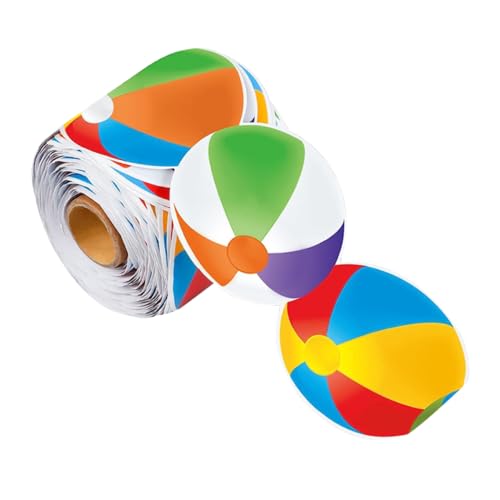 NUOBESTY 1 Rolle Strandball-randaufkleber Grenzpapier Randbesatz Mit Strandmotiv Tafelrand Pinnwand-grenzaufkleber Kugelrandbesatz Entzückende Pinnwandgrenze Beschichtetes Papier von NUOBESTY