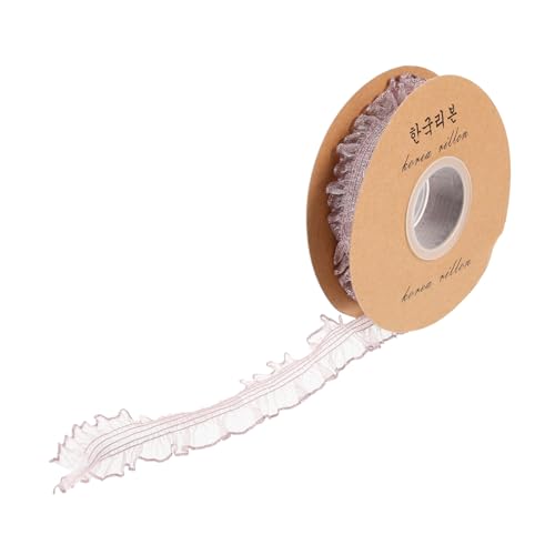 NUOBESTY 1 Rolle Stretch-Spitze ribbon bandfeile fadenvorhänge Kleidung Dekoration klemmgardinen Bekleidungsmaterial Spitzenband nähen Spitzenbänder zum Basteln Kleidungsstücke Organza Rosa von NUOBESTY