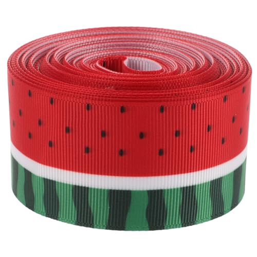 NUOBESTY 1 Rolle Wassermelonenband Dekorationsband Geschenkverpackungsband Kränze aus Bändern basteln Wassermelonen-Ripsband praktisches Geschenkband Blumenverpackungsband Polyester von NUOBESTY