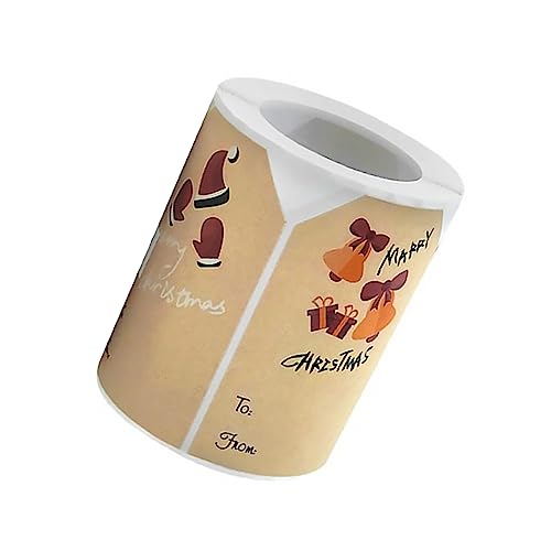 NUOBESTY 1 Rolle Weihnachtsaufkleber Etikett Tür Urlaub Rot Die Klebstoff Stichworte Weihnachten Schild Weihnachtsgeschenk Aufkleber Festival-geschenkaufkleber Kraftpapier von NUOBESTY