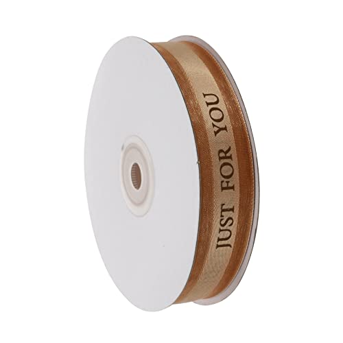 NUOBESTY 1 Rolle bedrucktes Spitzenband Sackleinenband Band zum Verpacken Wickelband Bänder für verdrahtetes Band seidenband ribbon schenken Satinband DIY liefert Nylongarn Golden von NUOBESTY