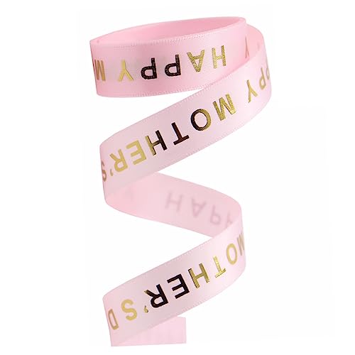 NUOBESTY 1 Rolle muttertagsband Stolzband Neonband leichtes Band Bausatz Jubiläumskarte geschenkband pink Rosa Geschenkband DIY-Bänder Geschenkbänder ein Verpackungsband Banddekor Polyester von NUOBESTY