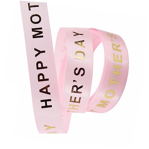 NUOBESTY 1 Rolle muttertagsband Wickelband Bogen Girlande Muttertagsdekoration Sackleinen geschenkband pink Rosa Geschenkband Geschenkverpackungsband Geschenkband zum Muttertag Polyester von NUOBESTY