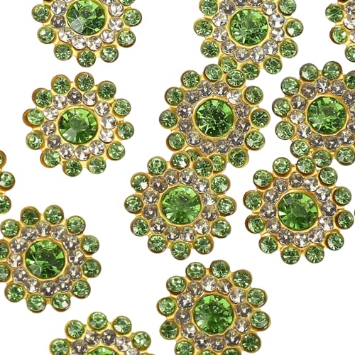 NUOBESTY 1 Rundscheibenbohrer Goldene Knöpfe Einziehbar Bausatz Zubehör Mehrfarbige Brosche Stifte Strass-masse Abzeichen Strass-stoff Set Mit Strasssteinen Strasskette Glas Light Green von NUOBESTY