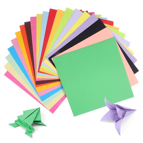 NUOBESTY 1 Satz 1 Satz Buntes Quadratisches Origami Papier Pastellpapier Zum Basteln Gemischte Farben Origami Papier Farbpapier Karton Farbiger Karton Farbiger Karton 200 Stück von NUOBESTY