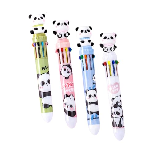 NUOBESTY 1 Satz 1 Satz Kugelschreiber Mit 10 Farben Lustige Stifte Neuartige Stifte Verschiedene Farbstifte Mehrfarbiger Stift Cartoon Panda Stifte Panda Bleistift Haushalts 4 Stück von NUOBESTY