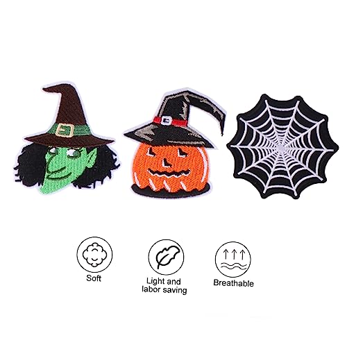 NUOBESTY 1 Satz 1 Satz Patch Halloween Spinnennetze Künstliches Spinnennetz Spinnennetz Untersetzer Spinnenuntersetzer Gruselige Bestickte Aufkleber Spinnennetz Dekoration 6 Stück von NUOBESTY