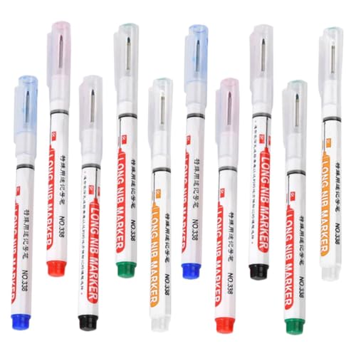 NUOBESTY 1 Satz 1 Set Marker Mit Langer Spitze Marker Mit Langem Kopf Permanentmarker Baustifte Tischlermarker Mehrzweckmarker Tieflochmarker Permanentmarker Aus Carbon 10 Stück von NUOBESTY