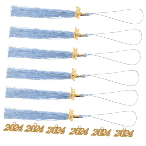 NUOBESTY 1 Satz Abschluss saison Quasten Abschluss ihr Karte Abschlusskappe Stirnband abschlussgeschenk Abschlussdekoration Abschlussquaste 2023 Abschlusskappen Quaste Polyester Sky-blue von NUOBESTY