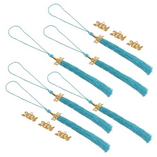 NUOBESTY 1 Satz Abschluss saison Quasten matte Abschlusskappe Ring Hundemütze Charme abschlussfeier graduation cap Abschlusshut Fransen Dekorationen für Abschlusskappen Polyester Sky-blue von NUOBESTY