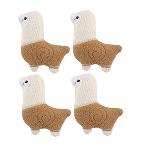 NUOBESTY 1 Satz Alpaka-plüsch-ornamente Bescherung Weihnachten Geldgeschenke Weihnachten Hausdeko Tiere Katzenspielzeug Katzenminze Applikation Nähen Tier-patch- Light Brown 4 Stück von NUOBESTY