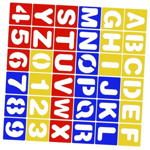 NUOBESTY 1 Satz Ausschnitt alphanumerisch Buchstabenschablonen Alphabet-Schablone Malschablonen Zahlenform bastelmaterial für Kinder bastelsets für Kinder DIY Malschablone DIY-Schablonen pp von NUOBESTY