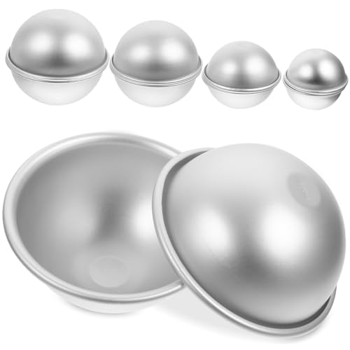 NUOBESTY 1 Satz Badekugel Form Cupcake Backform Kuchenformen Set Schokoladenformen Mini-kuchenformen Eisbecher Exquisite Form Formen Zum Basteln Von Kerzen Aluminiumlegierung Silver 5 Paar von NUOBESTY