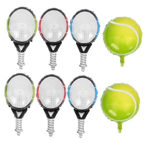 NUOBESTY 1 Satz Ballon Partygeschenke Für Tennis Tennis-partyzubehör Tennis Requisiten Tennis Dekorationen Tennisschläger Dekorationen Für Geburtstagsfeiern Tennisparty Aluminiumfolie von NUOBESTY