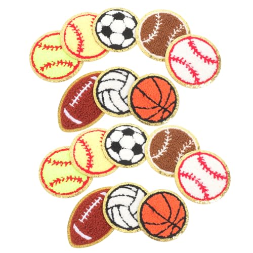 NUOBESTY 1 Satz Ballsportartikel Bügelaufnäher Bekleidung Reparatur Patches Aufnäher Für Sportkleidung Patches Aufnähen Kleider Bügeleisen Kleine Hutflecken Zarte Sportball-patches 16st von NUOBESTY