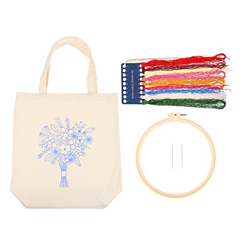 NUOBESTY 1 Satz Bestickte Tasche Aus Segeltuch Geldbeutel Nährahmen Stickrahmen Bausatz Handtaschen Stickständer Und -rahmen Geldbörsen Stickhalter Bausätze Diy-einkaufstasche von NUOBESTY