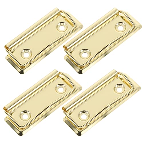 NUOBESTY 1 Satz Bindemittel Dokumentenordner Montierbare Clipboard-clips Heftklammern Für Klemmbrett Bindeklammern Für Büro-klemmbrett-clips Aluminiumlegierung Golden 4 Stück von NUOBESTY