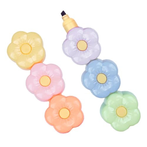 NUOBESTY 1 Satz Blumen-highlighter Stapelbare Mini-textmarker Textmarker Für Schüler Markierungsstift Kompakter Scrapbook-marker Stapelbare Textmarker Kleiner Textmarker Colorful Plastik von NUOBESTY