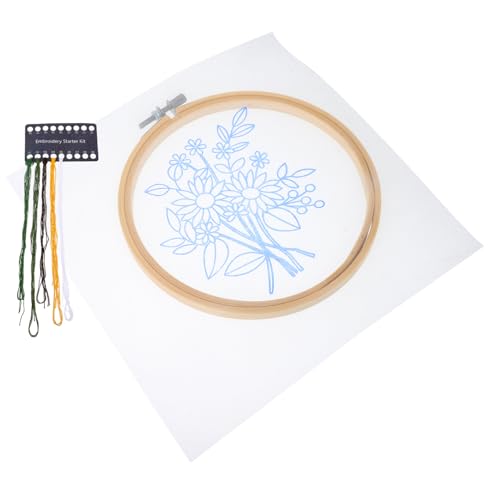 NUOBESTY 1 Satz Blumenstickset Kreuzstichpackungen für Anfänger praktische Sticksets embroidery kit embroidery set Kreuzstich-Kits zum Basteln Kreuzstichsets für den Haushalt Bambus von NUOBESTY