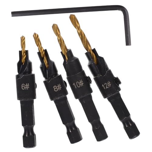 NUOBESTY 1 Satz Bohrset Kit Holzbearbeitungsspalter Bohrlochbohrer Senkerbohrer Spaltzubehör Bits Holzspalterwerkzeug Holzspalterbohrer Holzbearbeitungswerkzeug Stahl Golden NUOBESTY 1 Satz Bohrset Kit Holzbearbeitungsspalter Bohrlochbohrer Senkerbohrer Spaltzubehör Bits Holzspalterwerkzeug Holzspalterbohrer Holzbearbeitungswerkzeug Stahl Golden von NUOBESTY