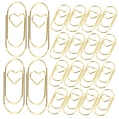 NUOBESTY 1 Satz Büroklammer Mittlere Heftklammern Falten Kabelclips Kleben Große Bindeklammern Büromaterial Office Supplies Buchleseclips Kleine Büroclips Metall Golden 100st von NUOBESTY