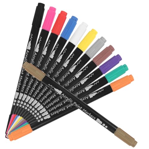 NUOBESTY Ergonomisches Design 12 Farben Doppellack-marker Feine Spitze Trocken Abwischbare Marker Stiftset für Die Schule Erwachsene von NUOBESTY