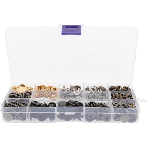 NUOBESTY 1 Satz Druckknopfverschluss-Kit Knopfnadeln für Rucksäcke Ring Tasche Anlasser aufbewahrungsdose storage boxes werkzeug Druckknopfsatz Snap-Tool-Kit für Stoff Kupfer-Zink-Legierung von NUOBESTY