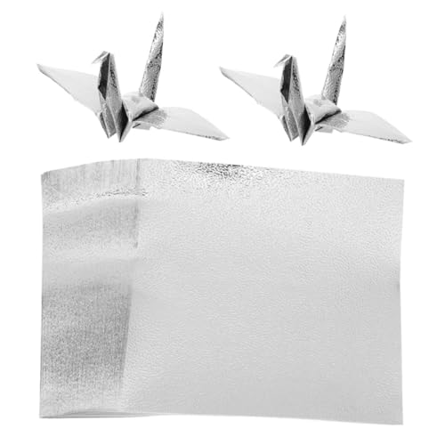 NUOBESTY 1 Satz Einseitiges Perlmutt-origami Feiern Endlospapier Kraftpapier Quadratische Form Blatt Squares Perlen-origami-papier Papierhandwerk Falten Origami-papierhandwerk Silver 100st von NUOBESTY