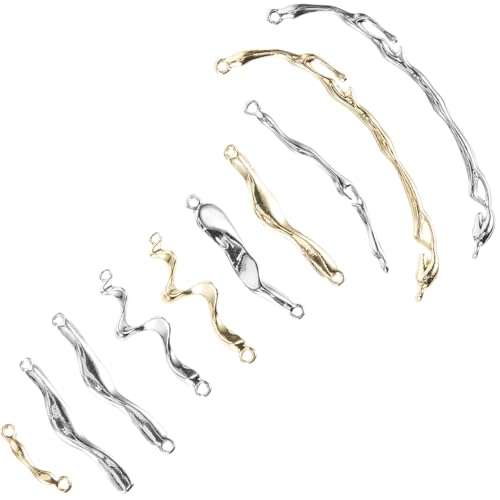 NUOBESTY 1 Satz Famaliguy Bastelzeug Diy-schmuck Klappcreolen Metallanhänger Perlen Für Armbänder Halsketten Goldene Halskette Frauen Schmuck Gold Metall Stecker Halskette von NUOBESTY