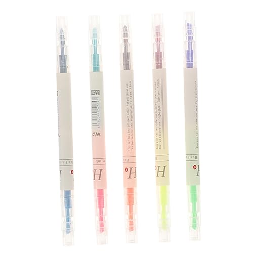 NUOBESTY 1 Satz Fetter Markierungsstift Stiftmarker Highlighter Auf Wasserbasis Textmarker Tragbarer Marker Farbige Markierung Fluoreszierender Stift Aquarellstift Plastik Colorful 5st von NUOBESTY