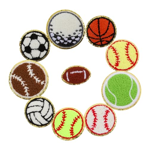 NUOBESTY 1 Satz Fußball-stickpatch Fußball-aufnäher Bügelflicken Fußballflicken Zum Aufbügeln Fußball-patch Zum Aufbügeln Fußballaufnäher Für Mützen Kleiderflicken Aufbügeln Chenille 10st von NUOBESTY