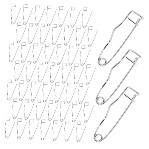 NUOBESTY 1 Satz Gebogener Stift Runde Sicherheitsnadeln Baststift Kupplungssperre Gebogene Nadeln Gebogene Sicherheitsnadeln Gebogene Nähnadel Sicherheitsnadel Für Hemd Metall Silver 100st von NUOBESTY