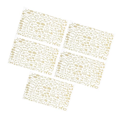 NUOBESTY 1 Satz Glitzer-alphabet-aufkleber Buchstaben Aufkleber Buchstaben Sticker Buchstabenaufkleber Tag Stickers Aufkleber Gold Wanddekor Aufkleber Home Decore Golden 5st von NUOBESTY